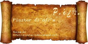 Piszter Ádám névjegykártya
